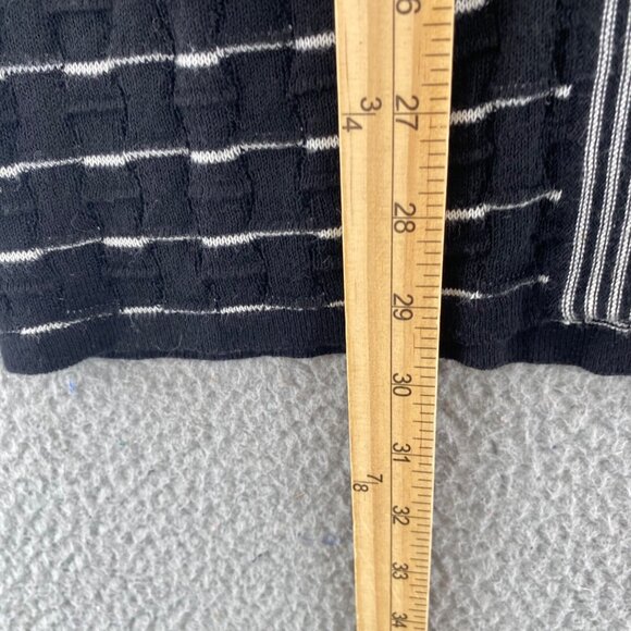 Chicos Sweater Womens 0 US Small Black White Striped Knit Cardigan Open Front - Picture 8 of 9